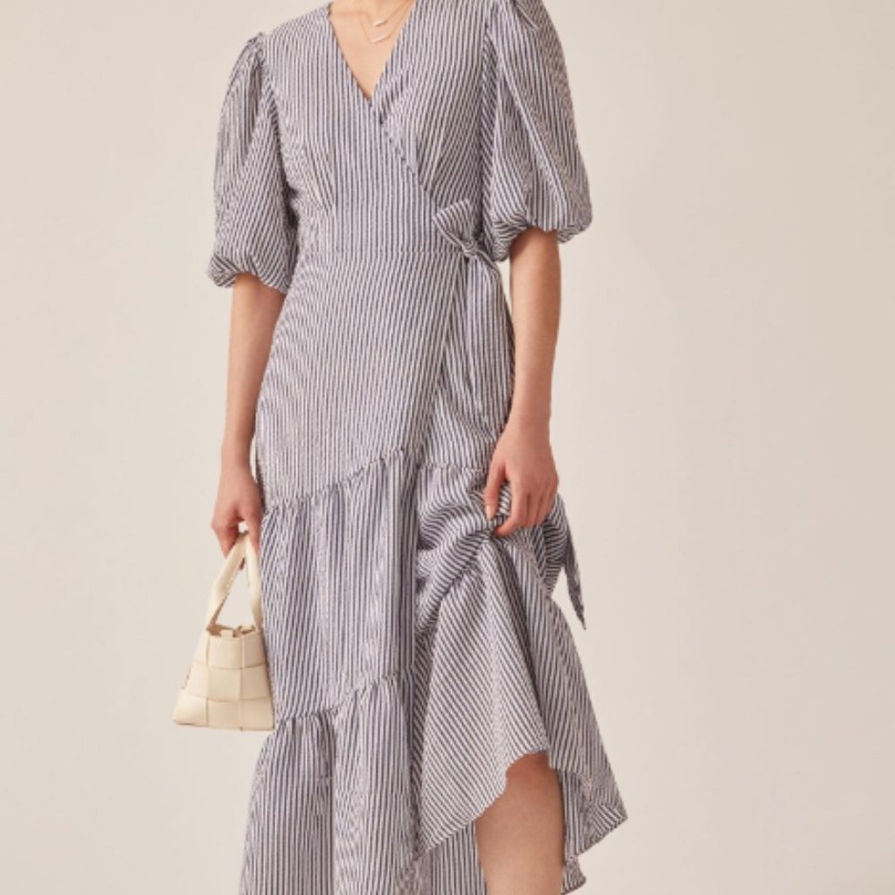 Hutch V-Neck Tiered Wrap Midi Dress - Picture 9 of 11